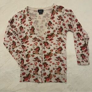 Floral Rose Cardigan | Preppy Goth & Dark Academia Cottagecore